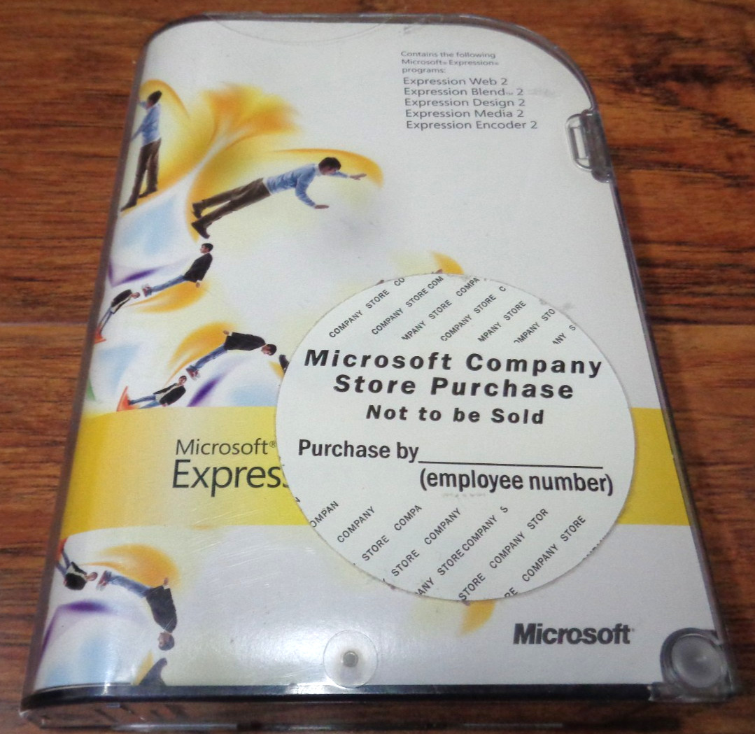 MICROSOFT EXPRESSION STUDIO 2 DESIGN PUBLISHING SOFTWARE W/KEY MINT DISCS 2004