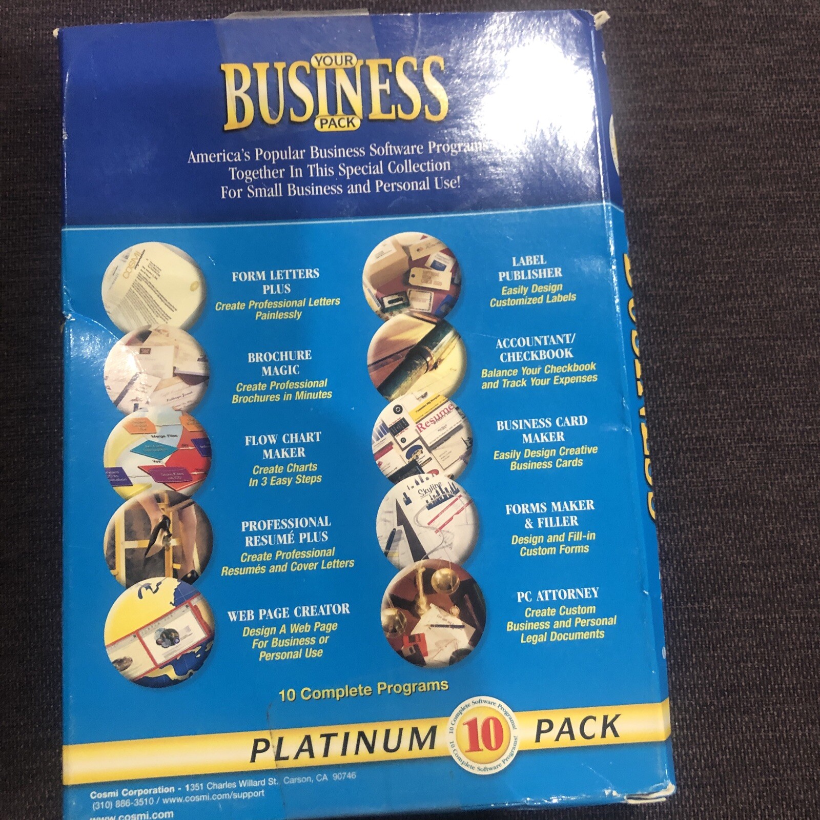 Vintage 2004 Your BUSINESS Pack – 10 Cosmi PC CD-ROM Software (Sealed Package)