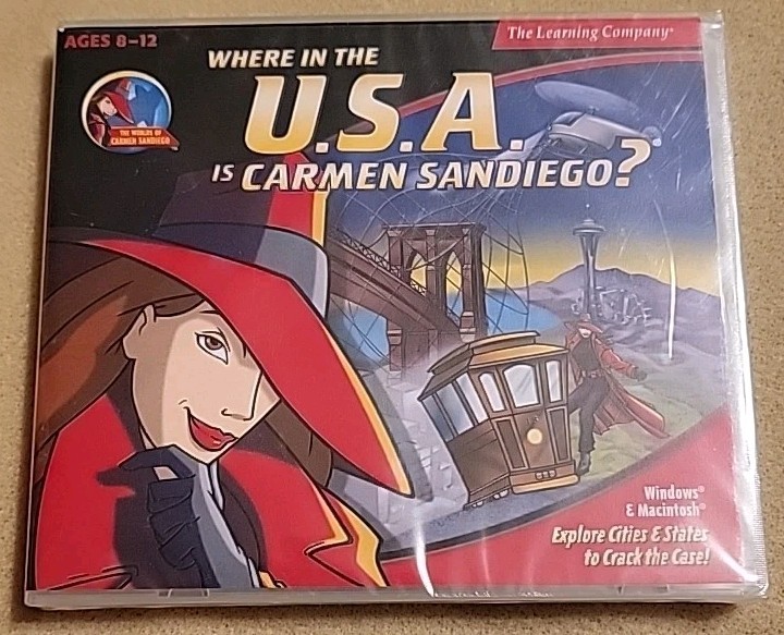 NEW Where in the USA is Carmen SanDiego? V3.53 for PC, Mac Broderbund SEALED