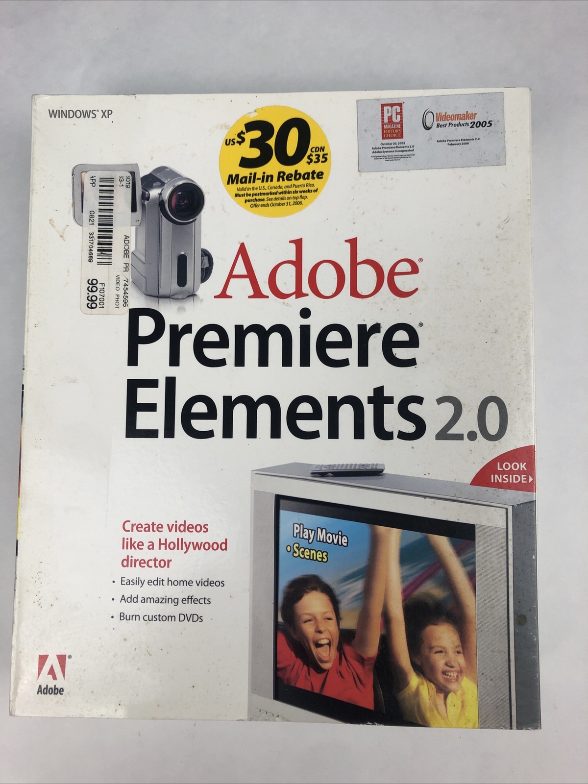 Adobe Premiere Elements 2.0 (Retail 1 User/s) Full Version for Windows XP G6252