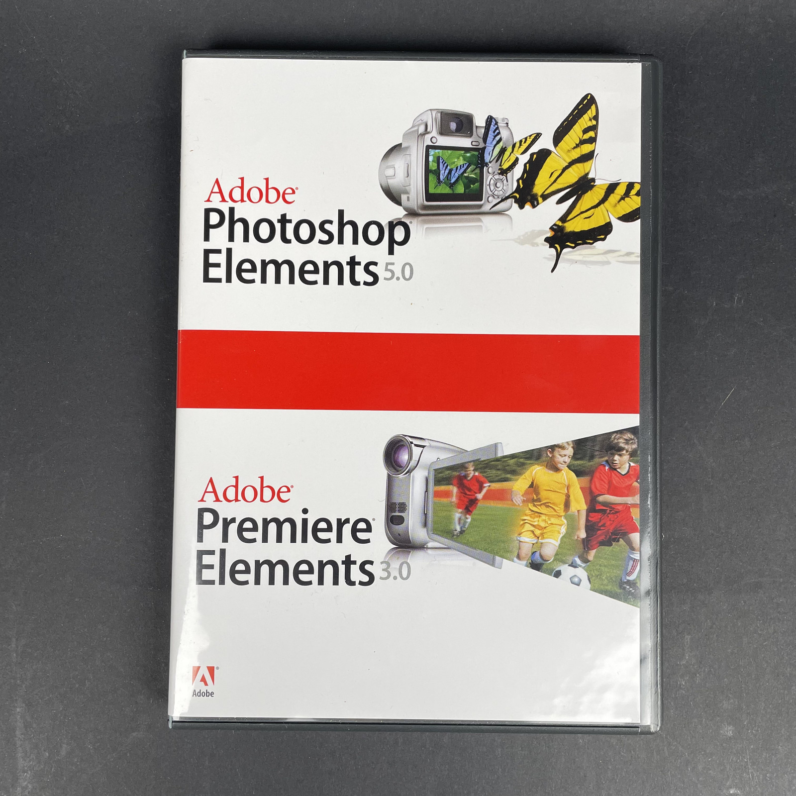 Adobe Photoshop Elements 5.0/Adobe Premiere 3.0 – 2 Disk Set – Sealed Guide