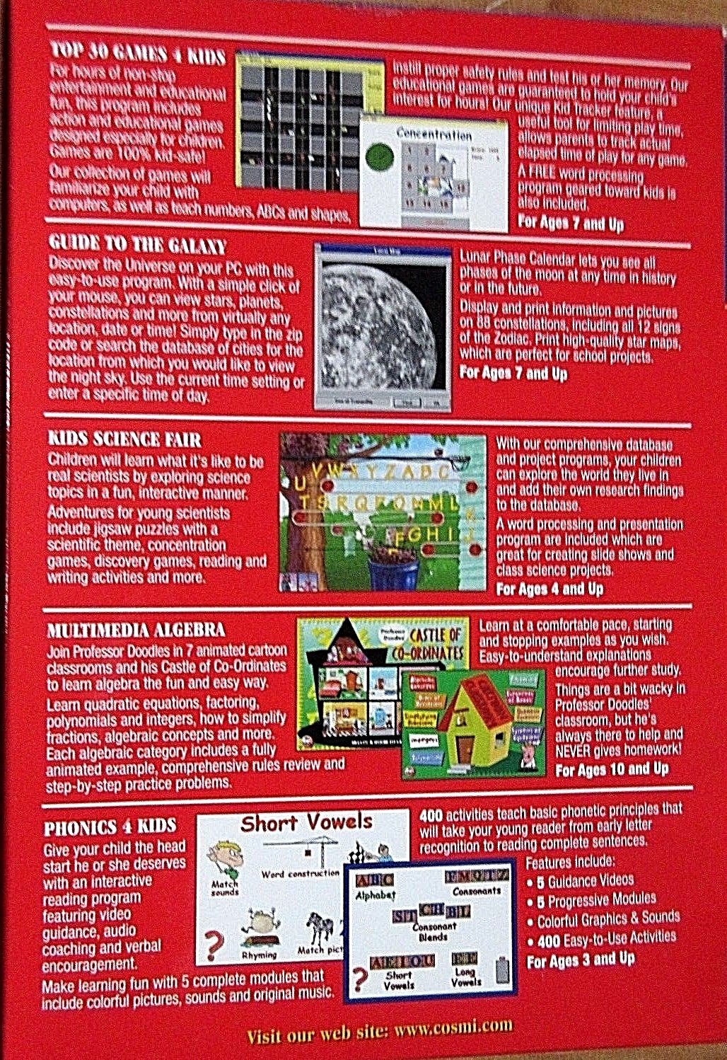 Fun 2 Learn Kids Pack 10 Complete Software Programs by COSMI Windows 2001