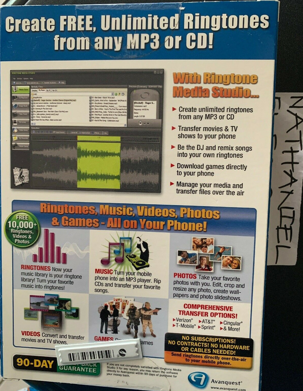 Avanquest Ringtone Media Studio version 3 Retail Box Create Free Ringtones NIB