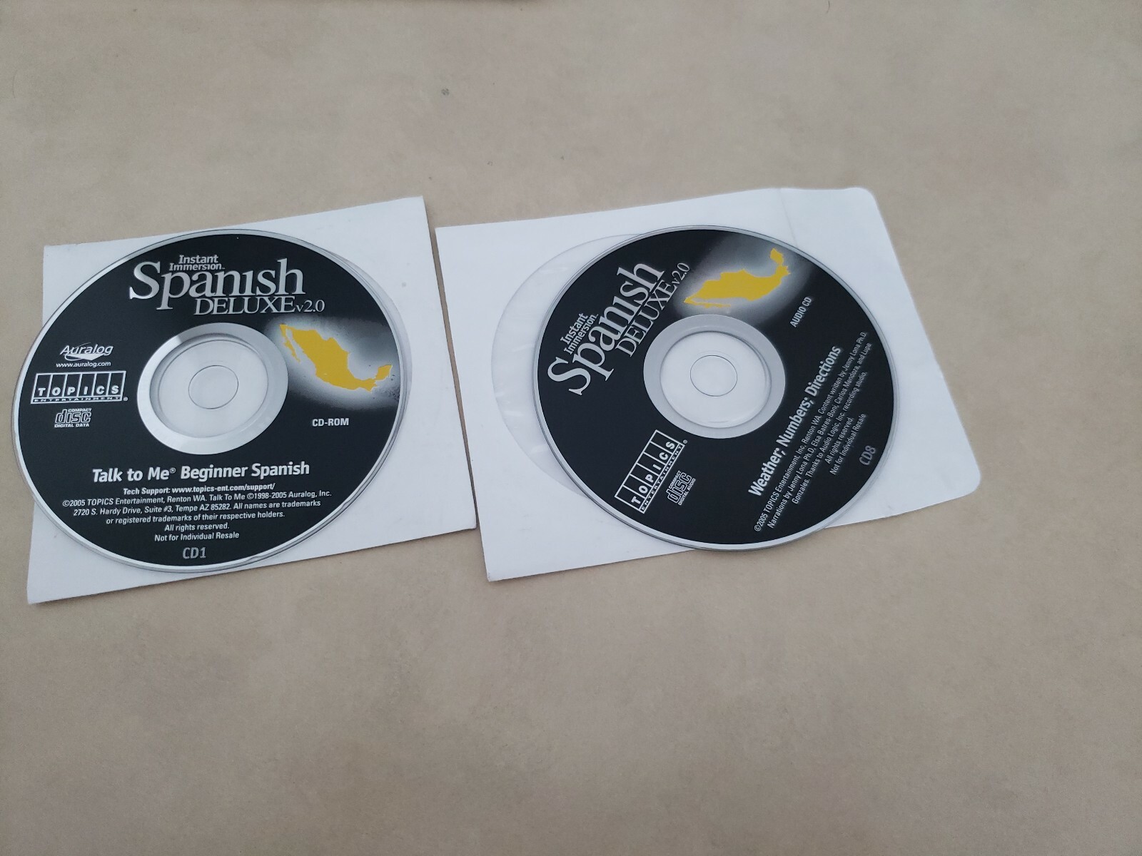 Spanish Deluxe v2.0 2 Disc – Instant Immersion – PC Rom “Talk to me” CD WEATHER
