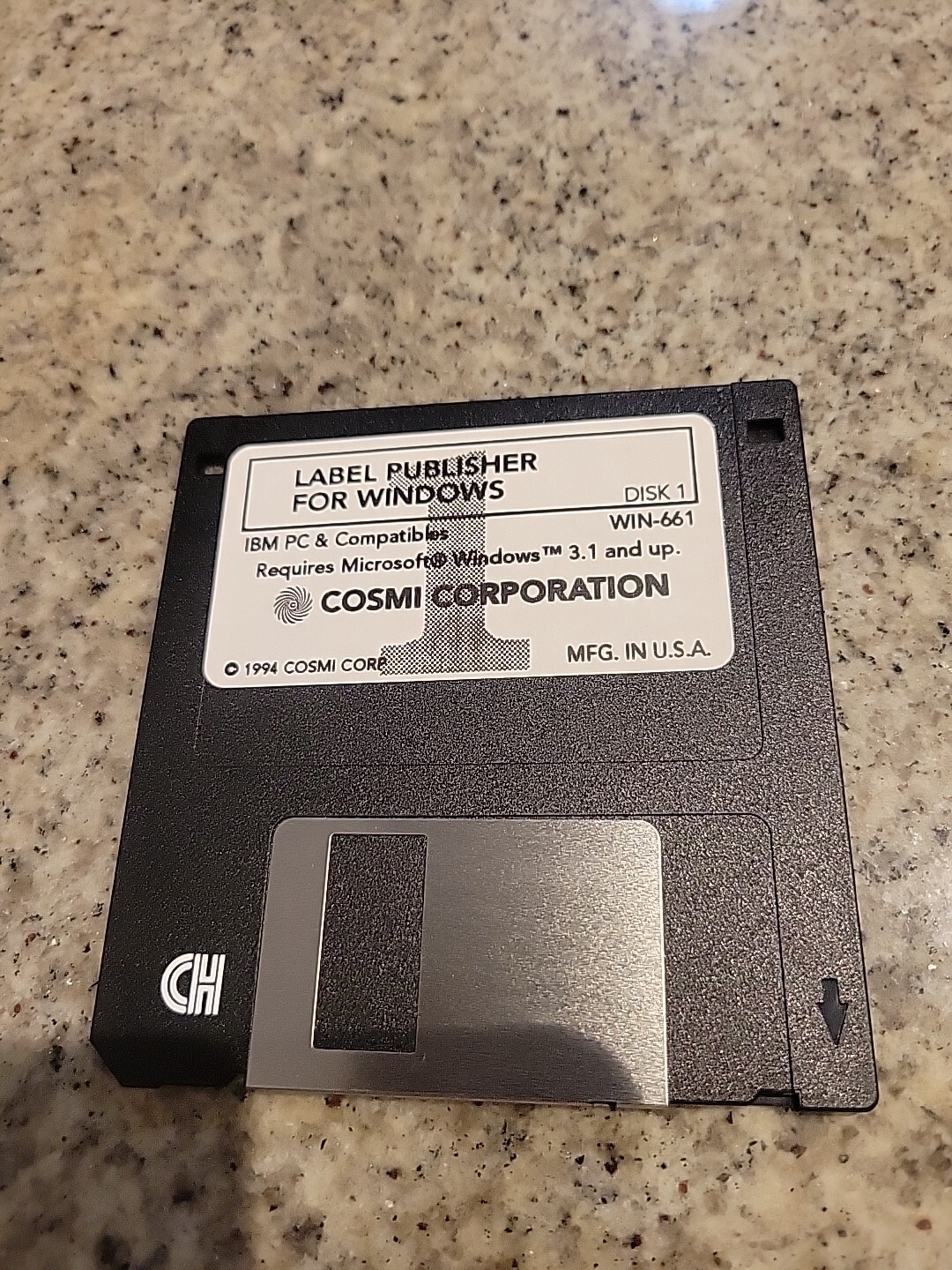 Label Publisher for Windows IBM PC Floppy Disk Cosmi Corporation 1994 Vintage