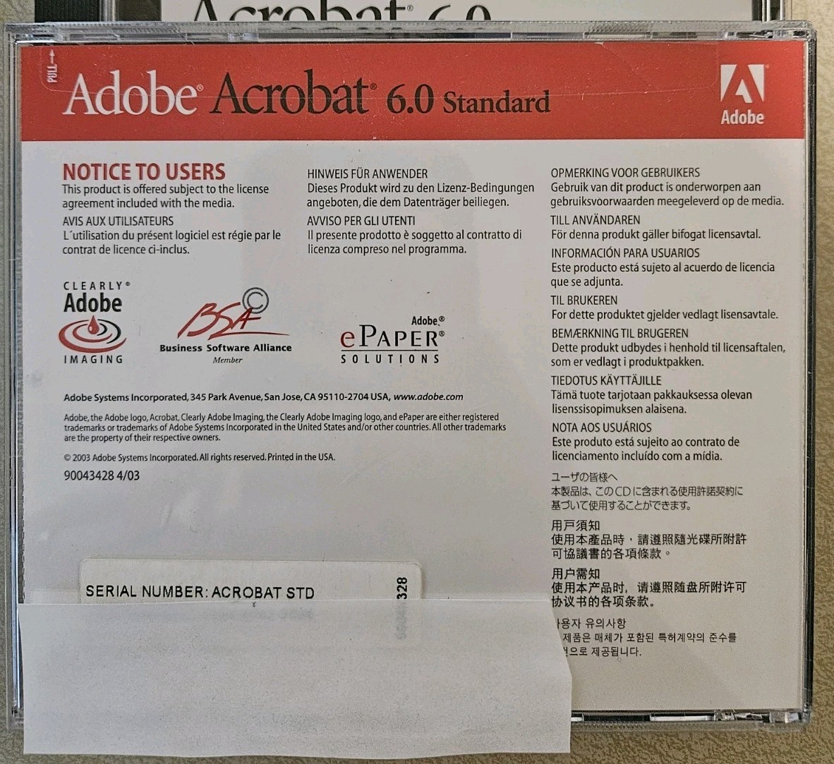 Adobe Acrobat 6.0 Standard For Windows w/ Serial Number New