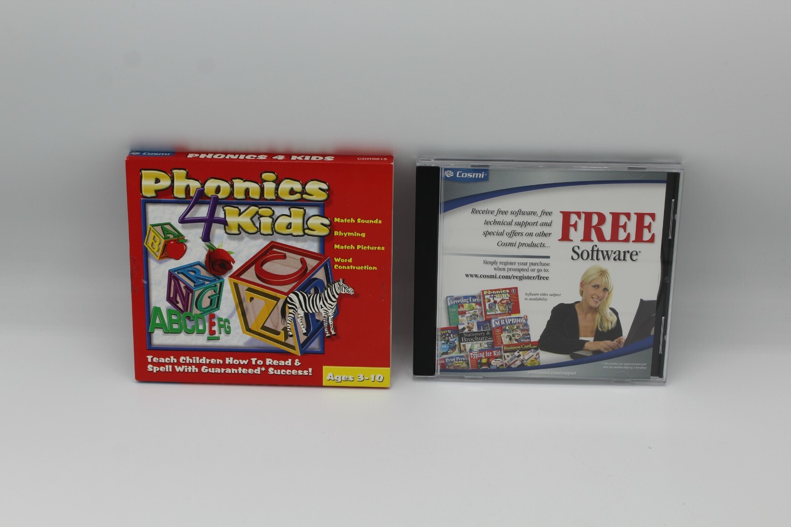 Vintage Phonics 4 For Kids Children Cosmic PC Software Windows 98/2000/XP CD-ROM