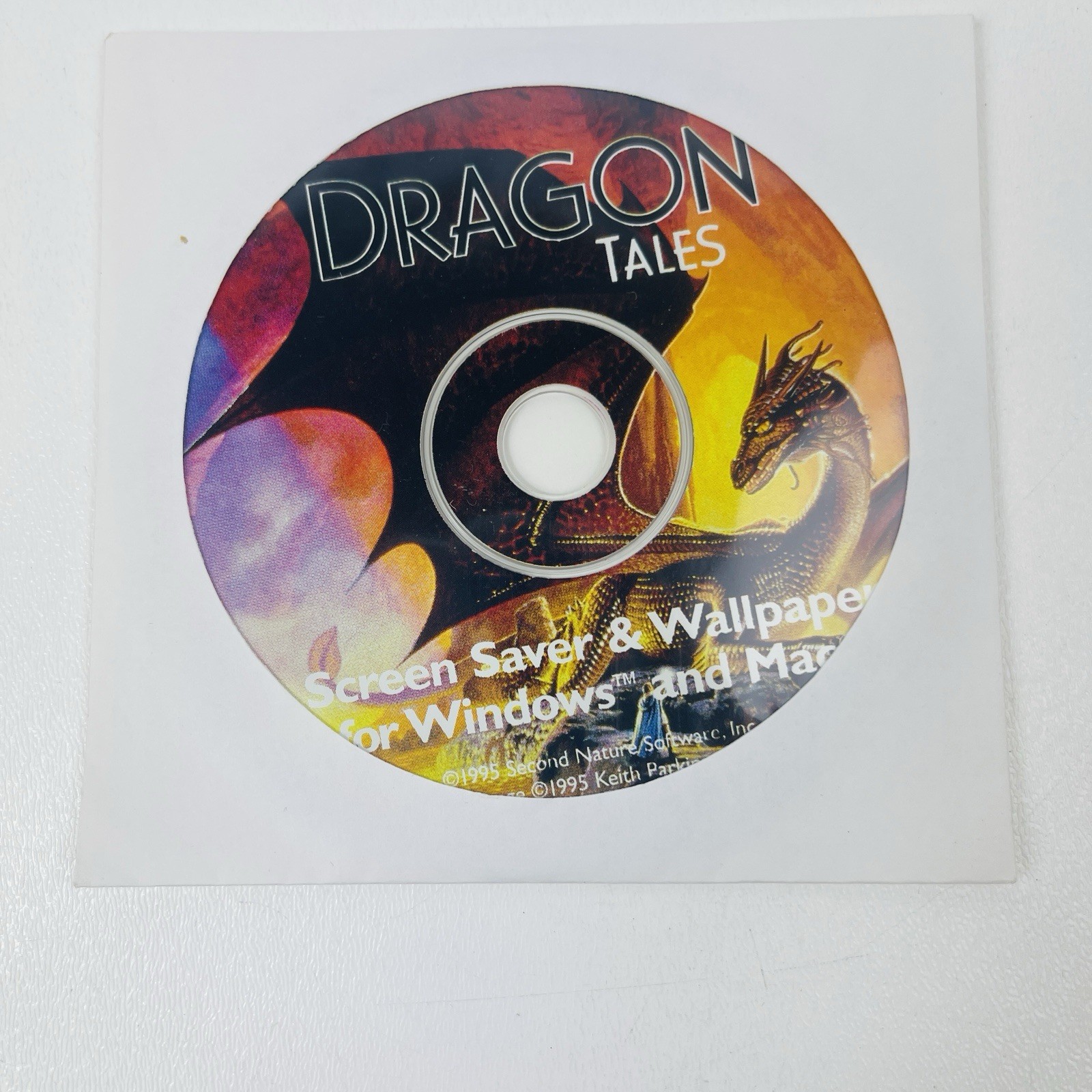 Vintage Dragon Tales Disk Keith Parkinson Screen Saver Wallpaper for PC Mac