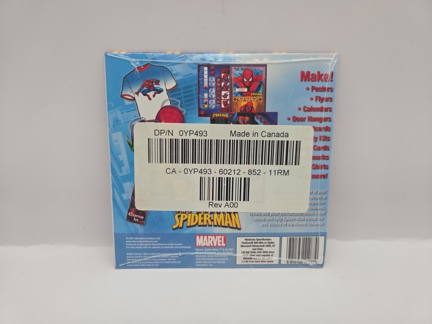 Marvel Amazing Spider-Man Print Studio 2007 Sealed Dell PC DVD ROM