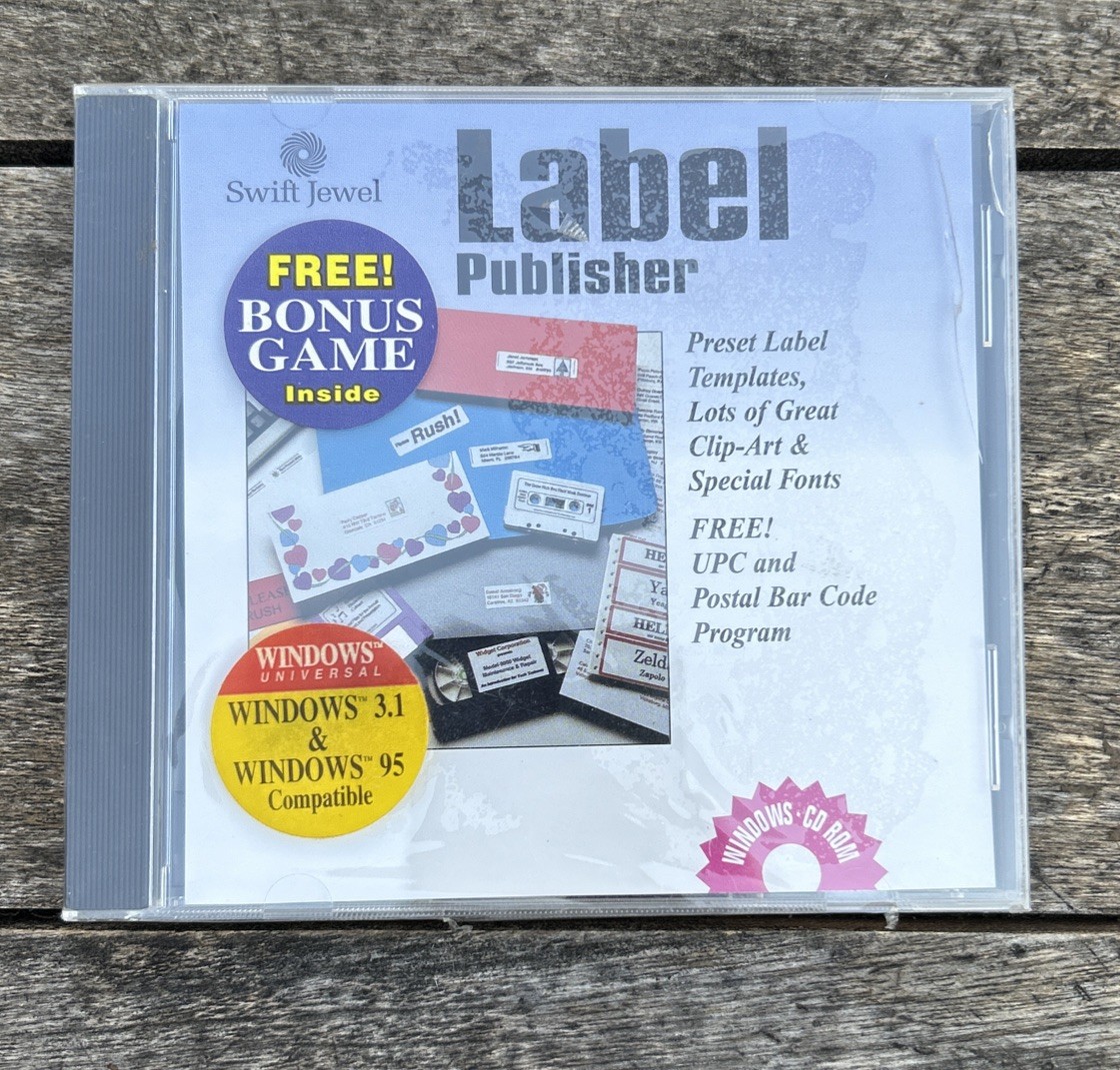 Label Publisher – Swift Jewel – 1996 Bonus Game Windows Cd Rom New Sealed