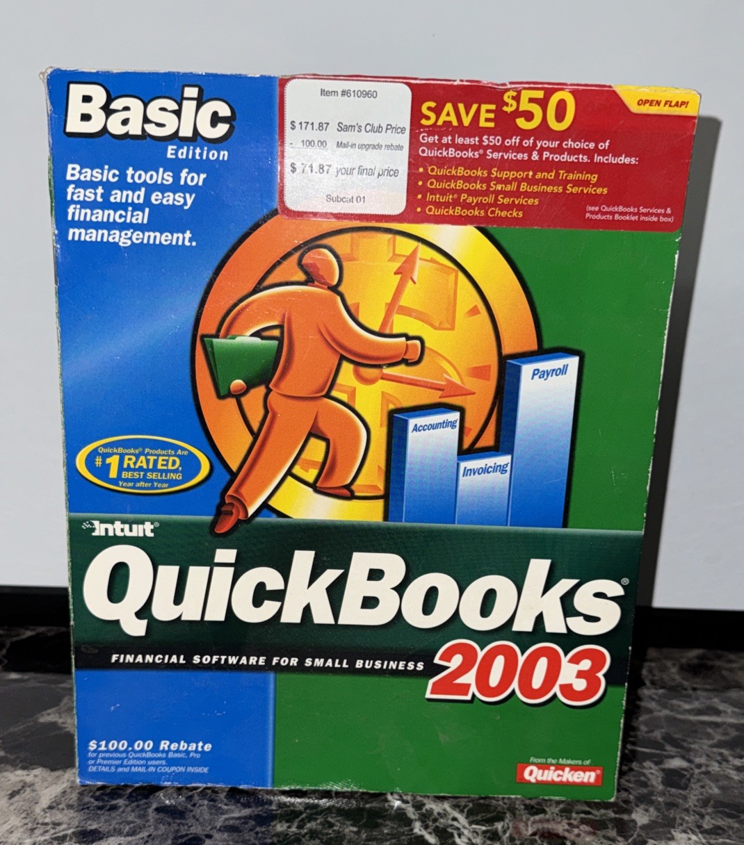 Intuit QuickBooks Basic Edition 2003 – Includes Box, Book, Disc, & Code