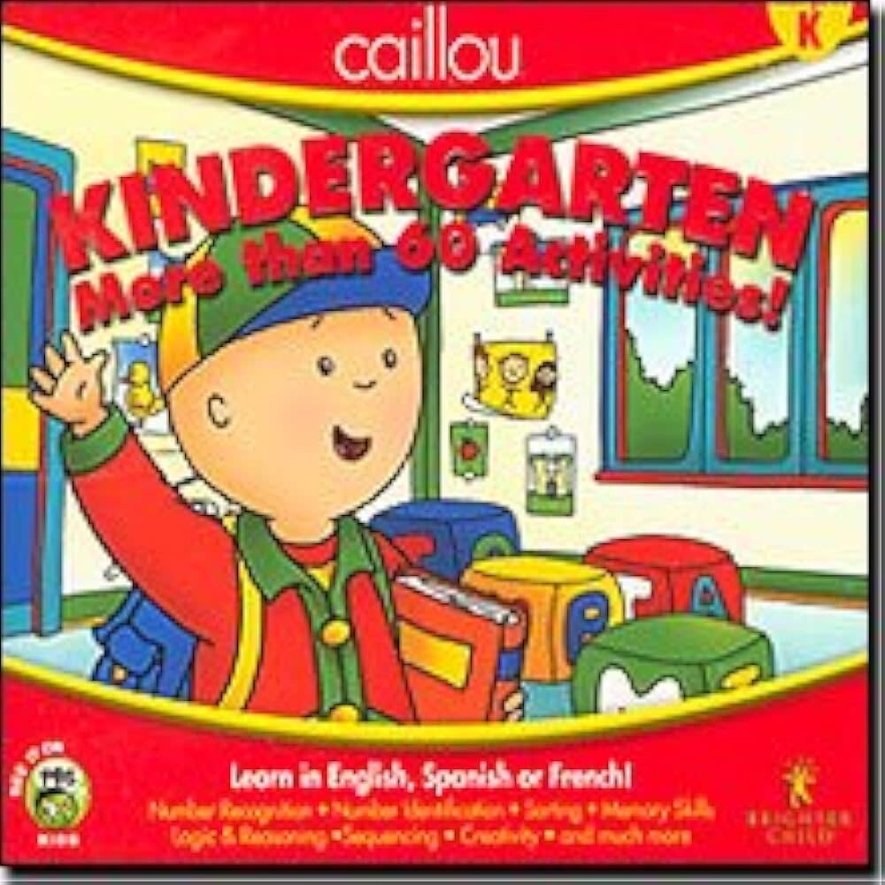 Cosmi Caillou Kindergarten PC Game Over 60 Activities English Spanish French