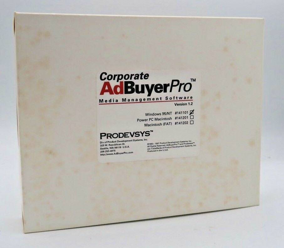 AdBuyer Pro Print Media Buying Software for Windows 95/NT- Rare Vintage