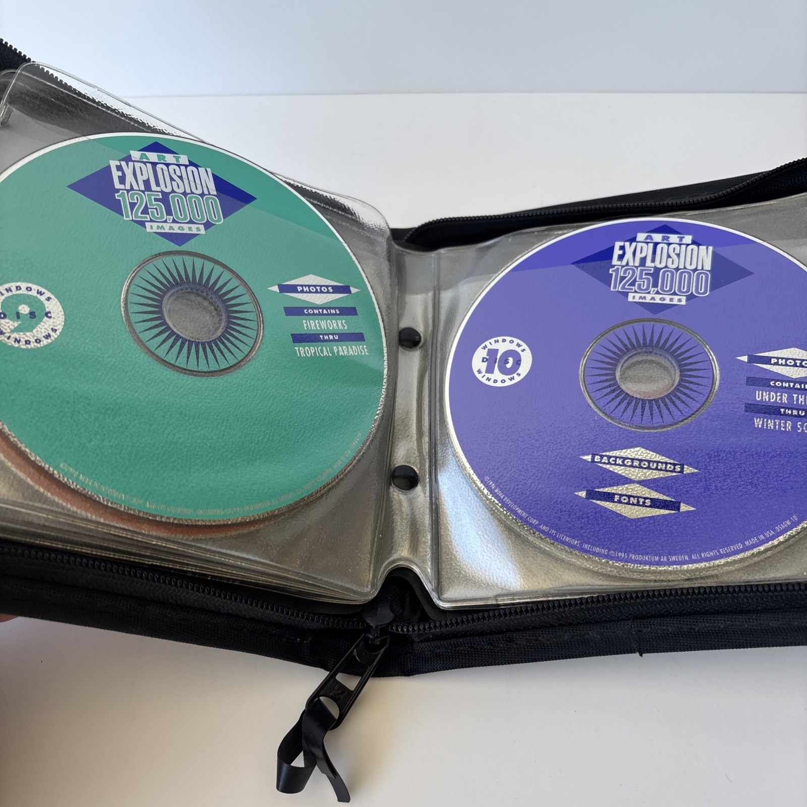 Vintage Nova Art Explosion Clip Art CD Lot 15 Discs Windows 95 98 Case