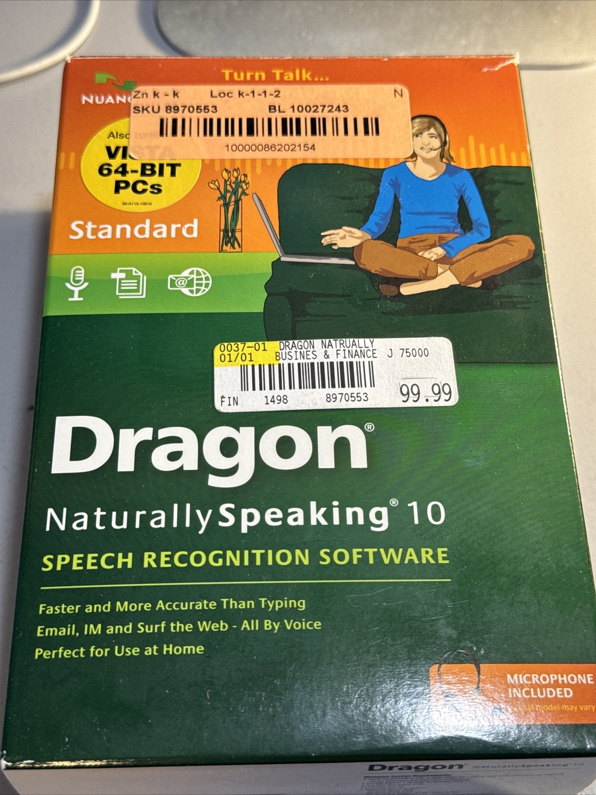 Nuance Dragon Naturally Speaking Standard Edition 10 Speech Recognition Software