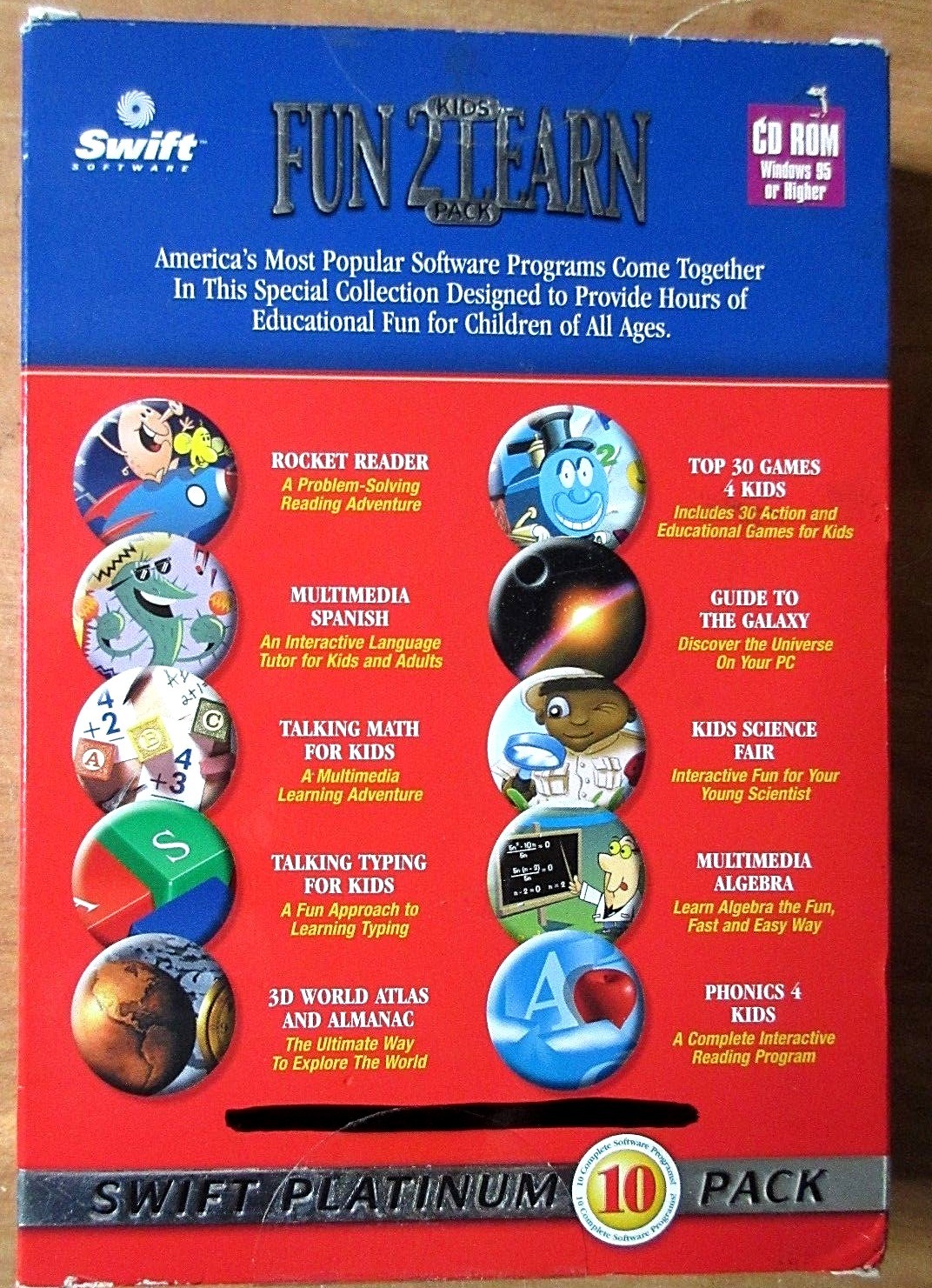 Fun 2 Learn Kids Pack 10 Complete Software Programs by COSMI Windows 2001