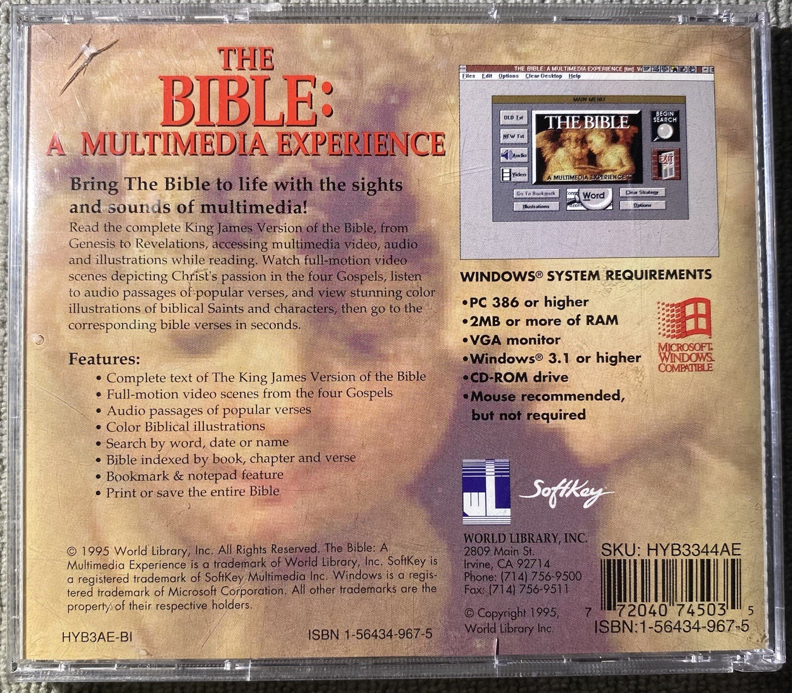 The Learning Company The Multimedia Bible Windows Version Platinum Windows 3.1