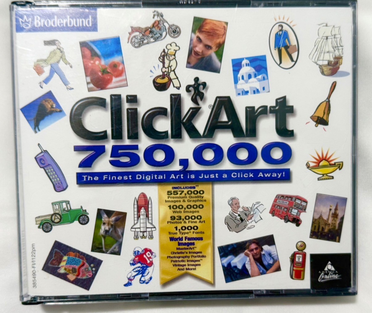 CLICKART 750,000 – 5 CD Set – Fonts Images Graphics Digital Art -2002 Broderbund