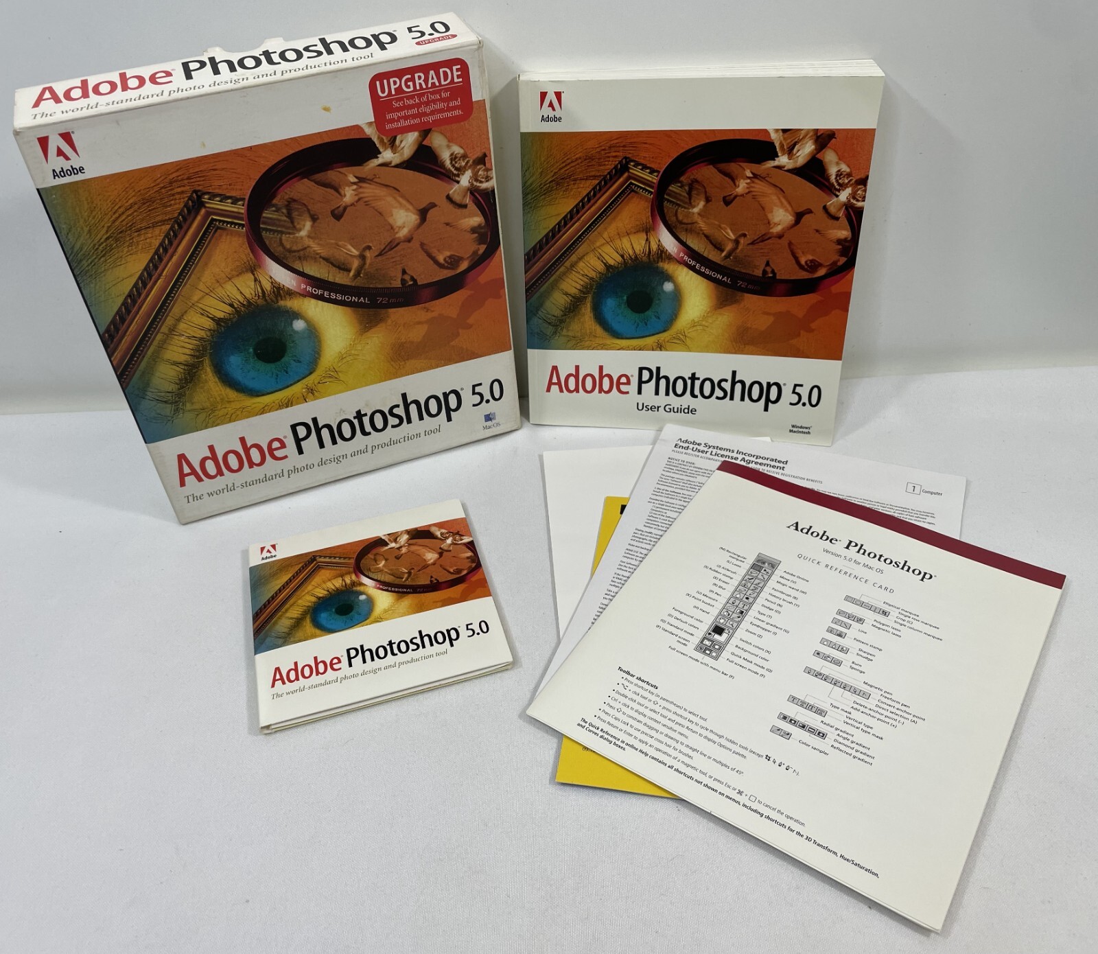 Vintage 1998 Adobe Photoshop 5.0 UPGRADE Apple Mac Macintosh CD-ROM Software
