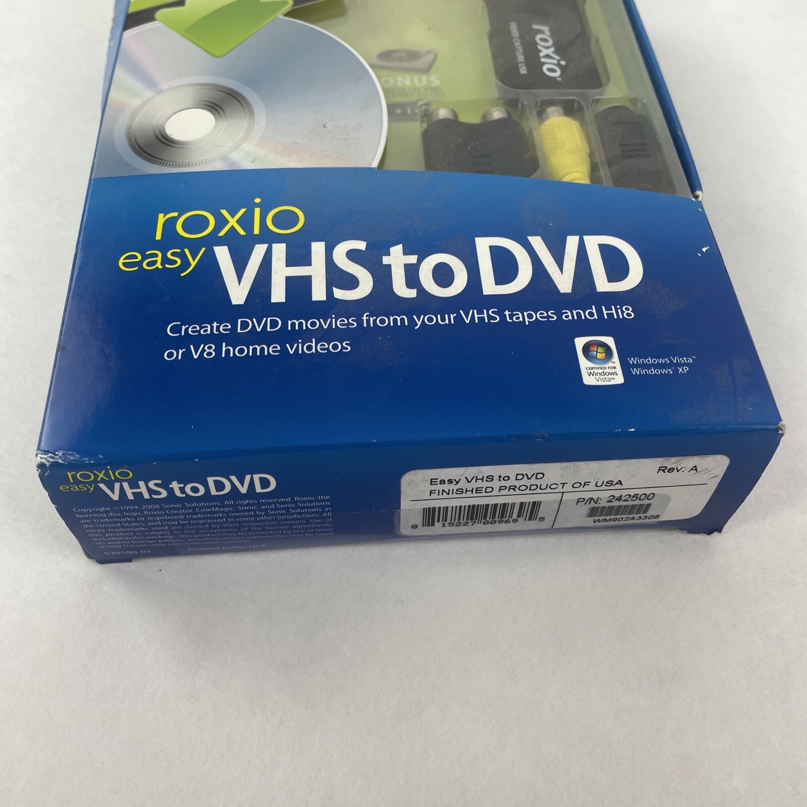 ROXIO Easy VHS to DVD for Windows Vista/XP 242500WM Sealed