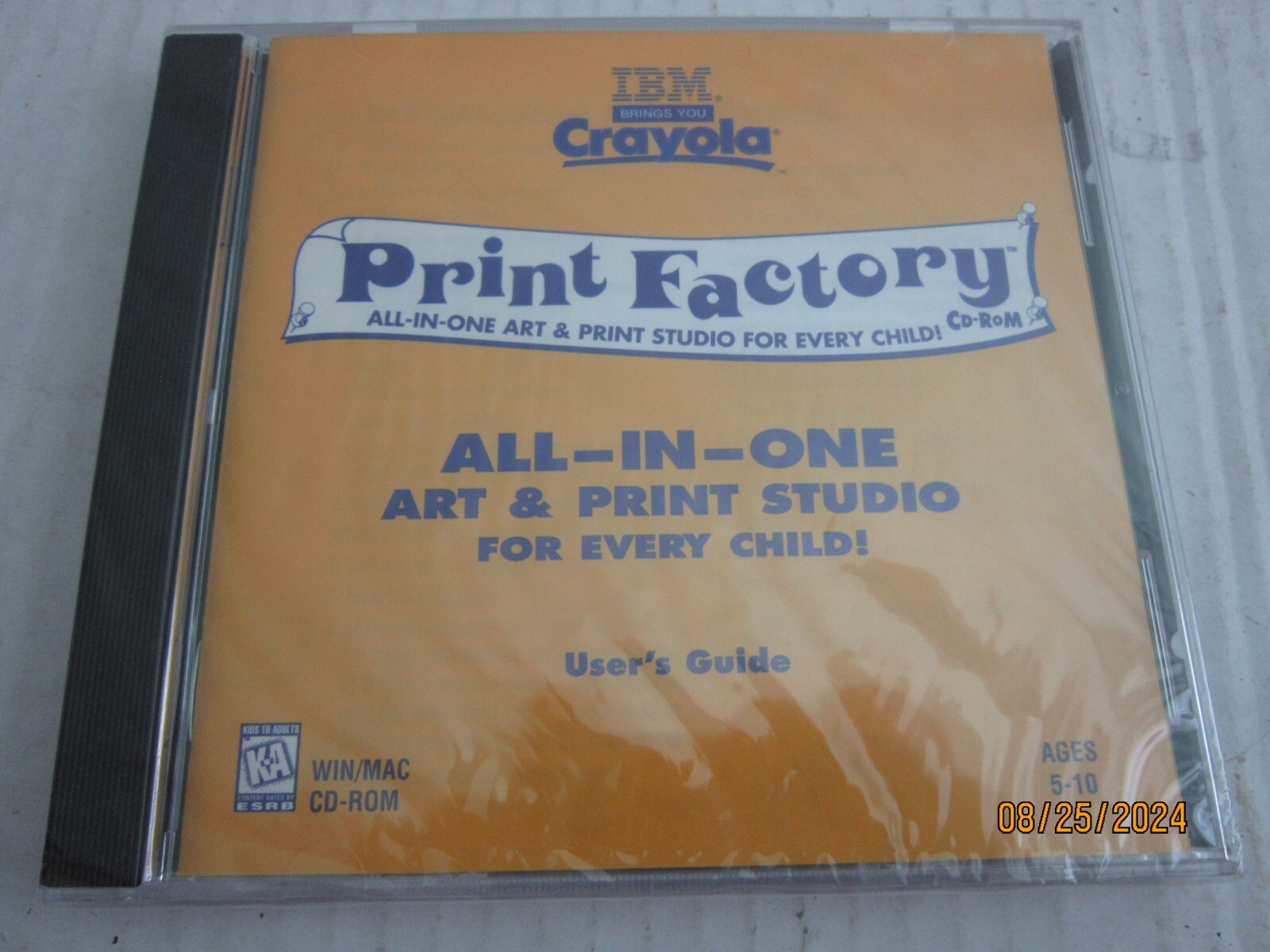 IBM Crayola Print Factory CD-ROM All in One Art & Print Studio Ages 5-10 NIP!
