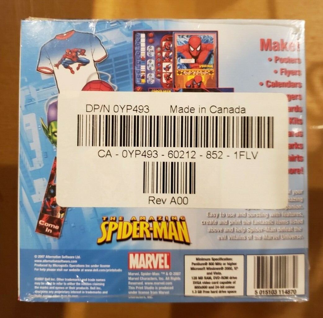 Marvel The Amazing Spider-Man Print Studio Pc/dvd NEW