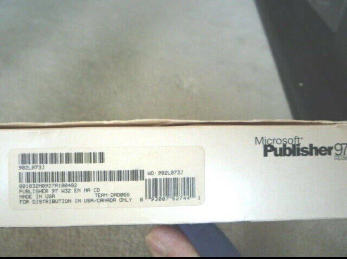 Vintage Microsoft Publisher 97 CD Deluxe Big Box with CD Key