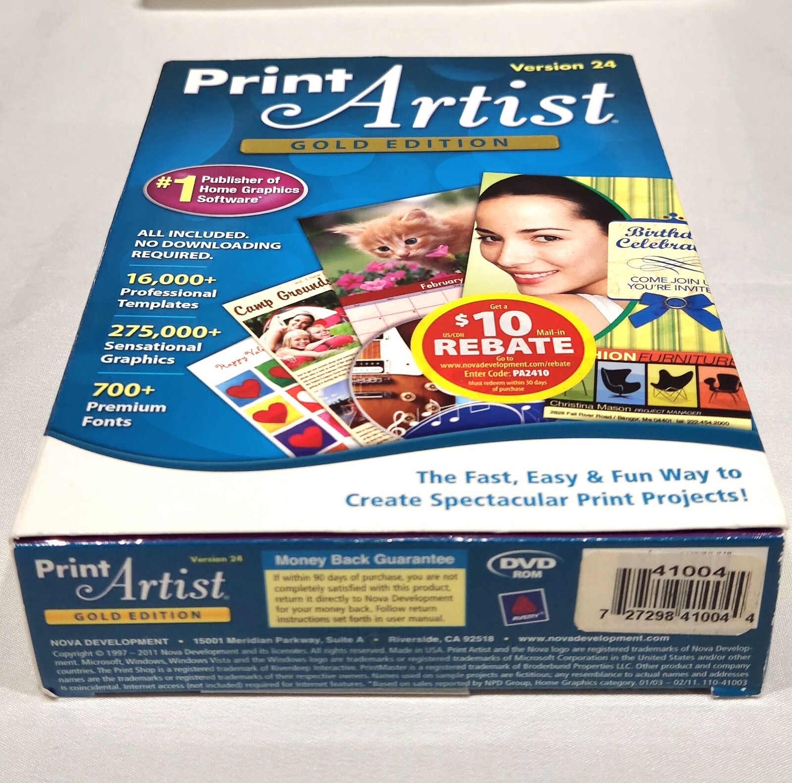 2011 PRINT ARTIST GOLD EDITION PC Computer Home Graphics Software Version 24