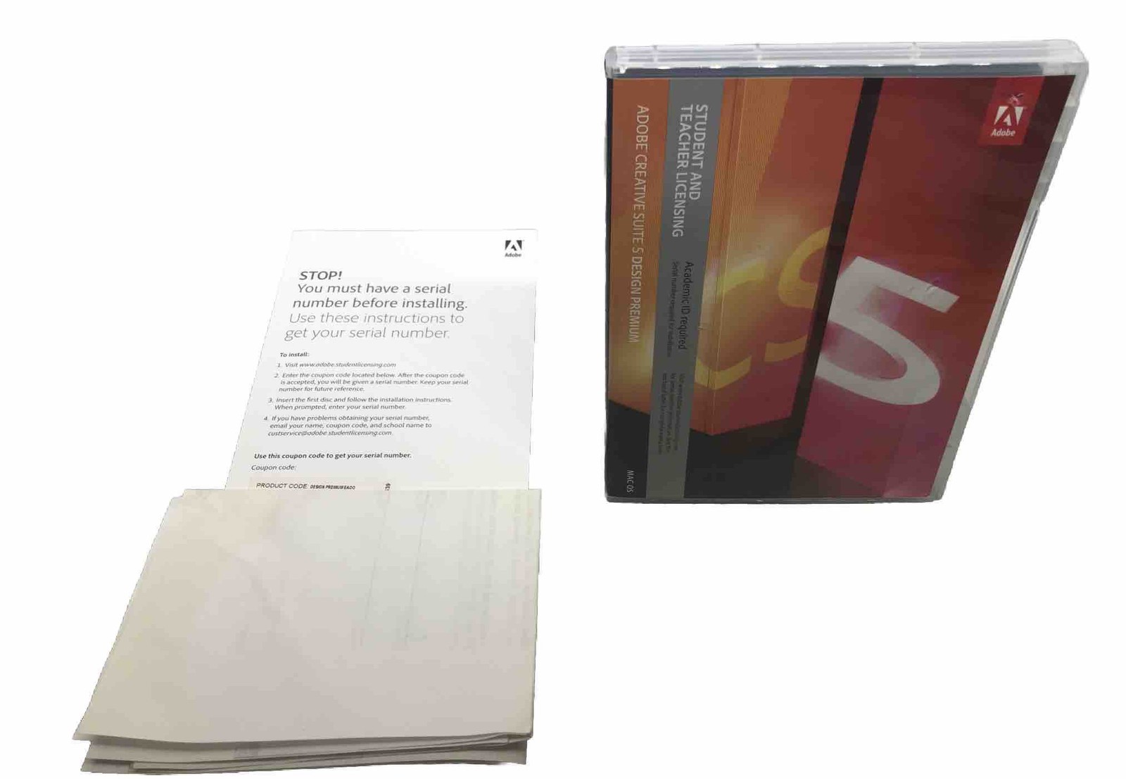 Adobe Creative Suite 5 Design Premium For MAC OS Student & Teacher 3 Disc