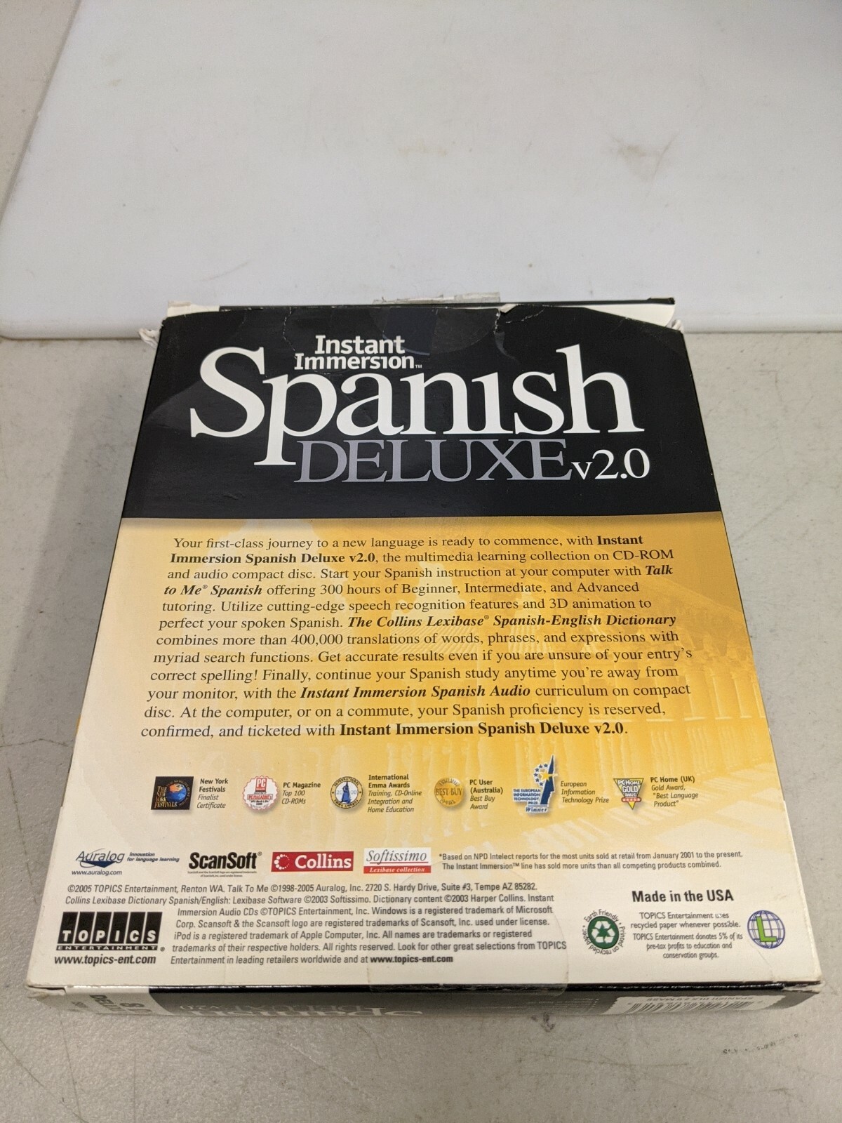 SEALED Spanish Deluxe v2.0 Instant Immersion PC 8 CD Rom by Topics 2005 L3052