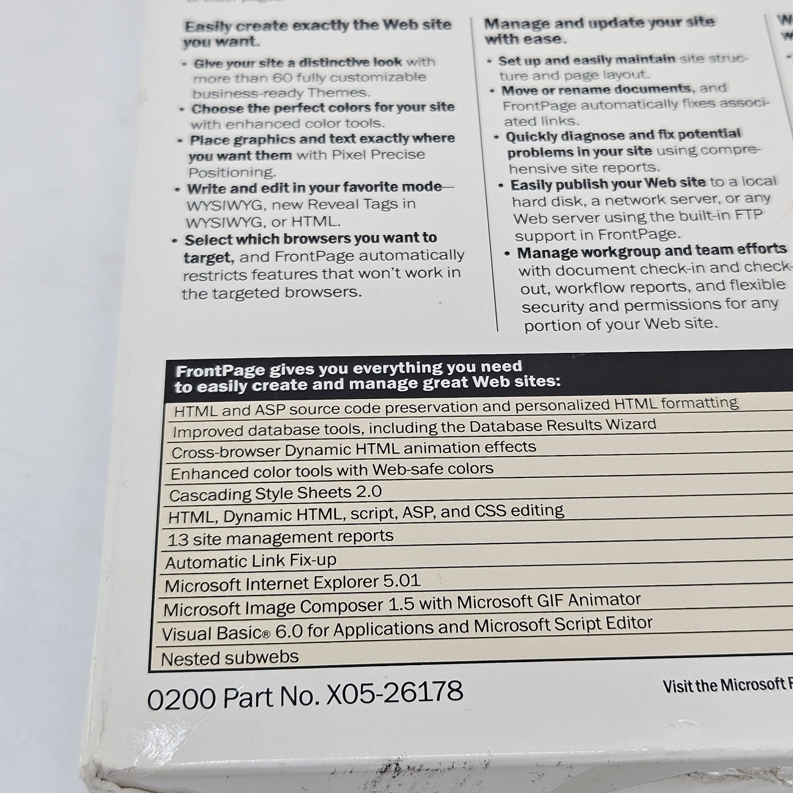 Vintage Microsoft FrontPage 2000 W/ Original Box, Booklets And Software