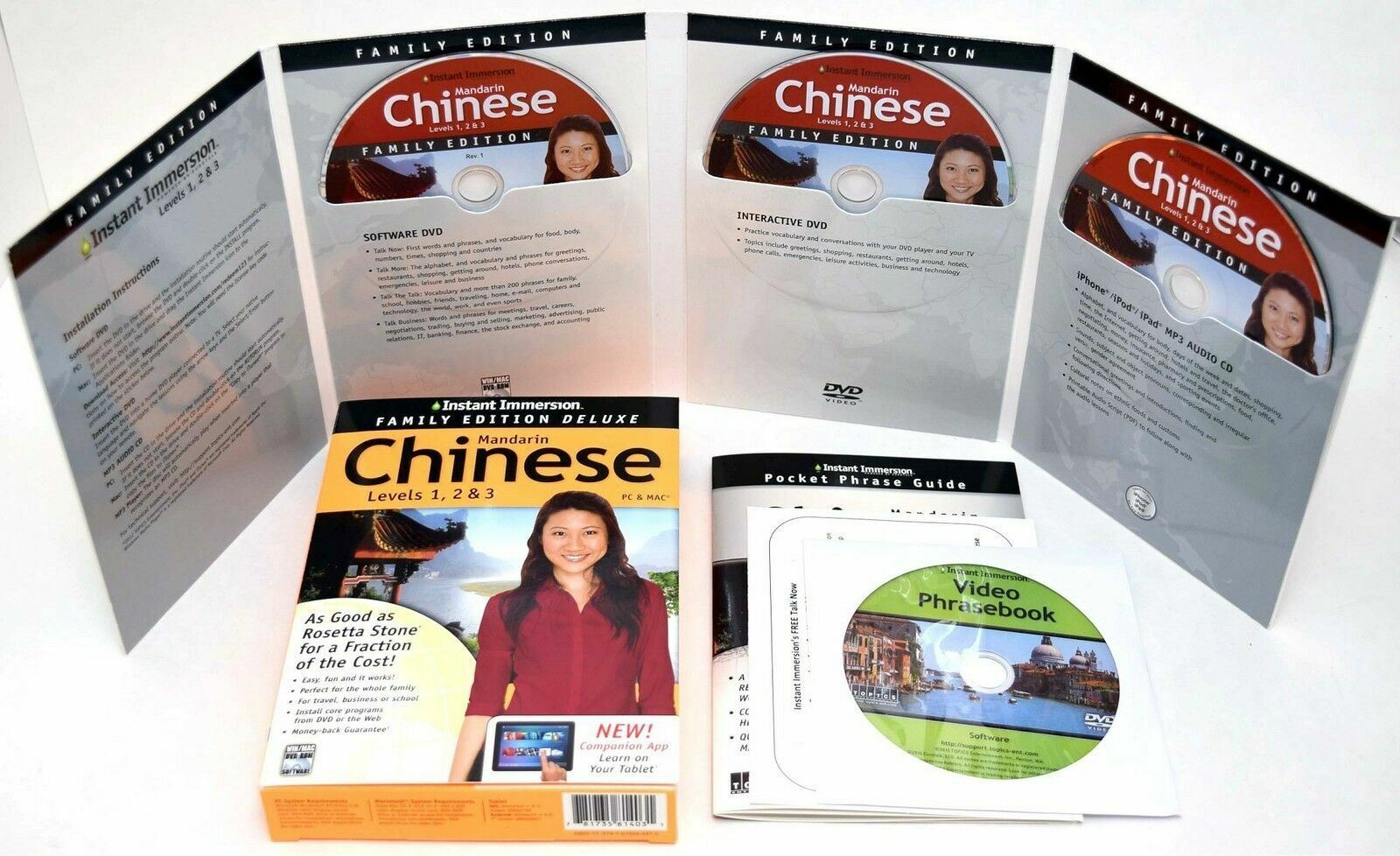 NEW Instant Immersion Family Deluxe Mandarin Chinese Levels 1 2 3 PC/Mac/Tablet