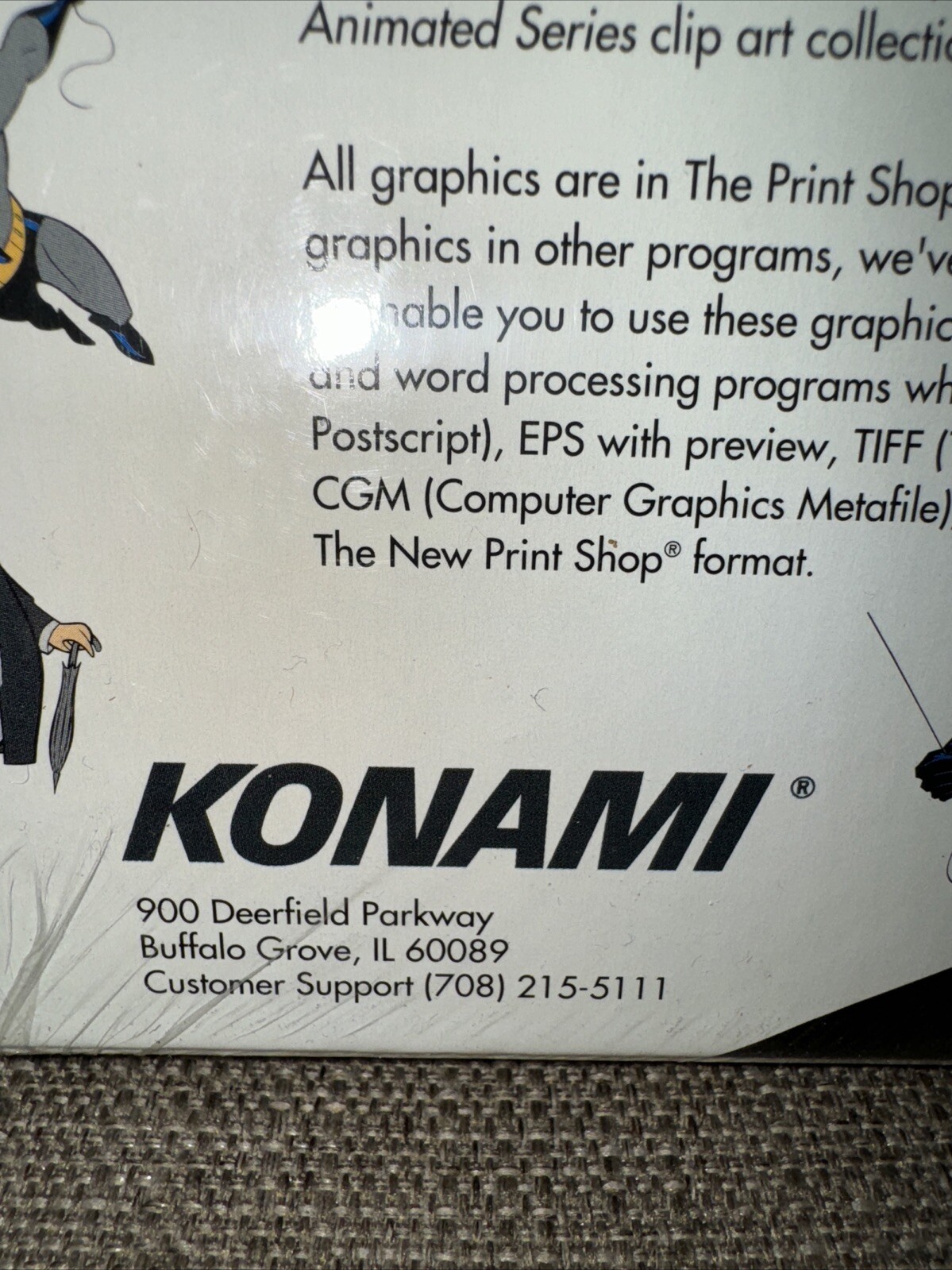 VINTAGE 1992 KONAMI BATMAN THE ANIMATED SERIES UNIVERSAL CLIP ART Mac NEW SEALED