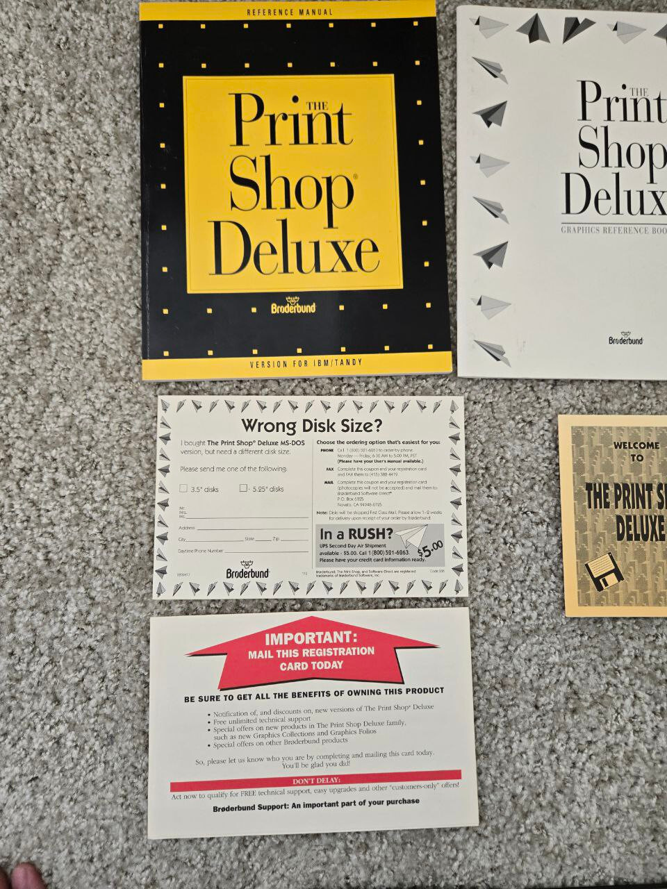 #0014 The Print Shop Deluxe Dos Broderbund 1992 PC Game Complete Box Vintage