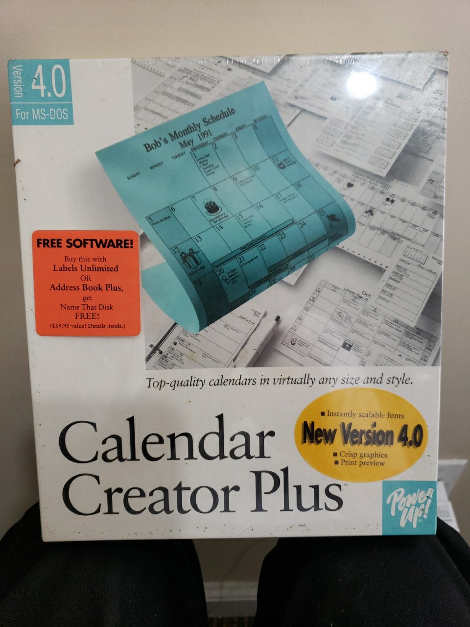 New Vintage Calendar Creator Plus Version 4.0 for MS-DOS New in Sealed Box LOOK!