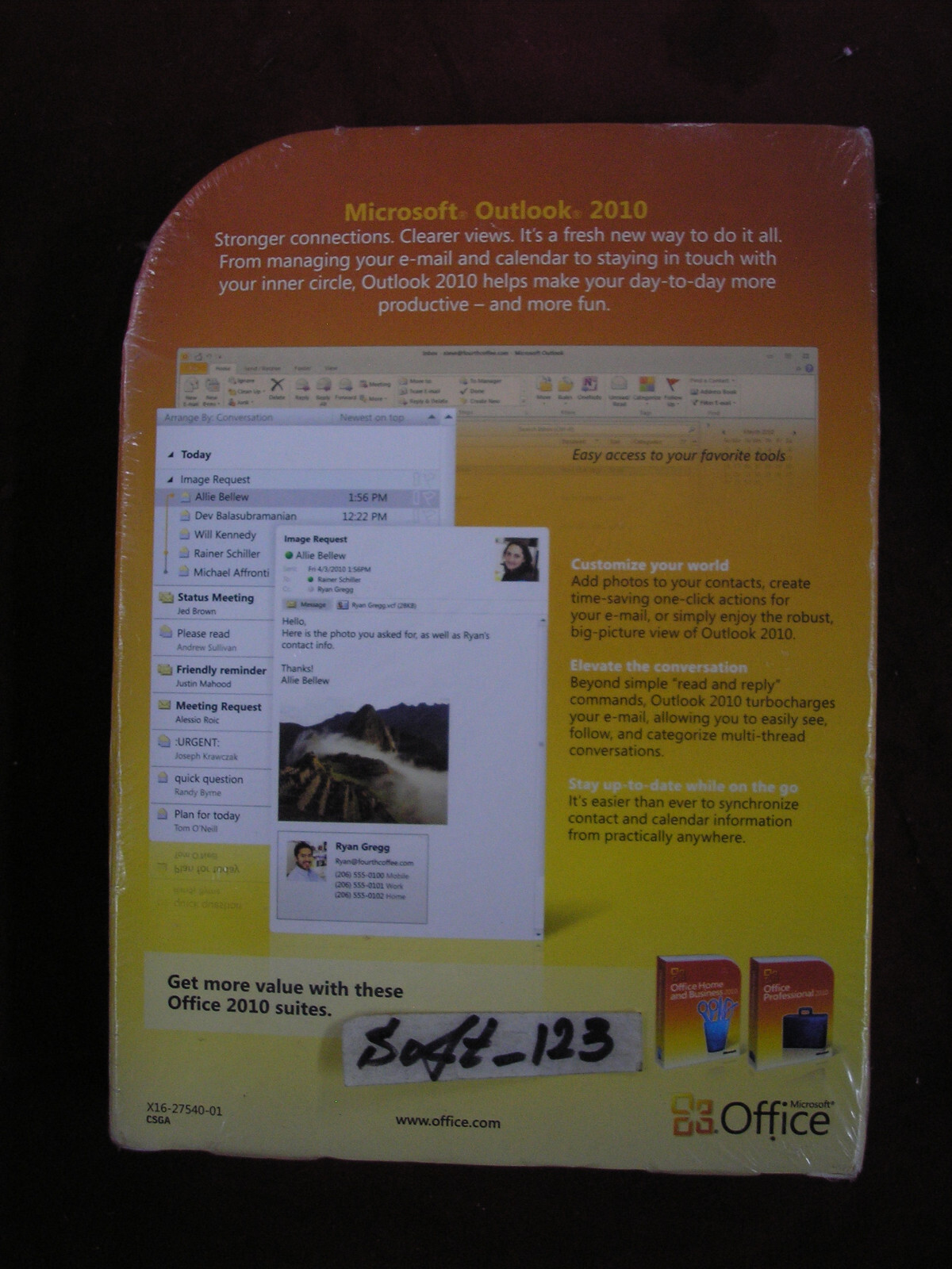 Microsoft Office Outlook 2010 Licensed For 2 PCs Full Retail Version=SEALED BOX=