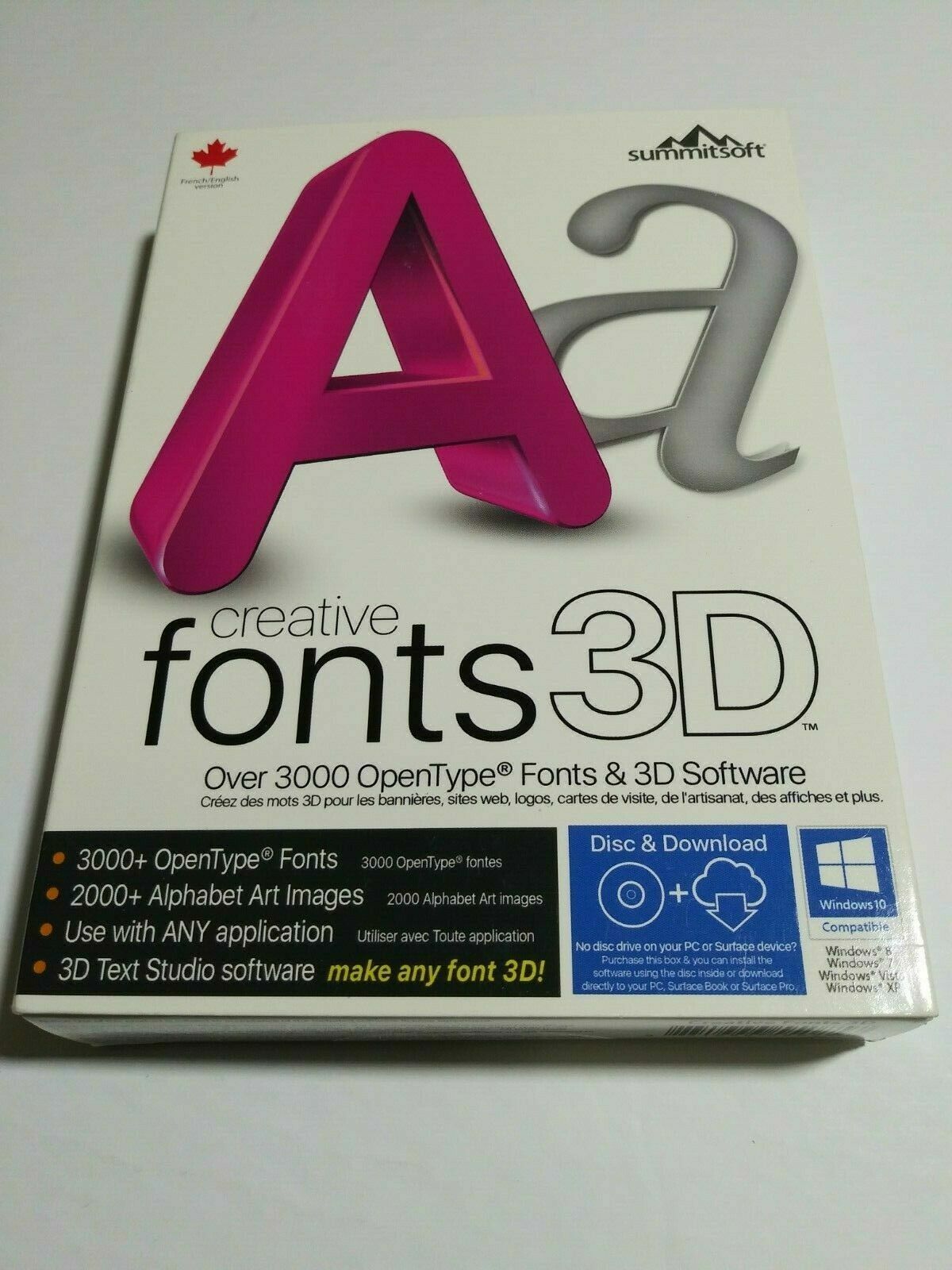 Summitsoft Creative Fonts 3D 3000+ OpenType Fonts New Sealed Bilingual