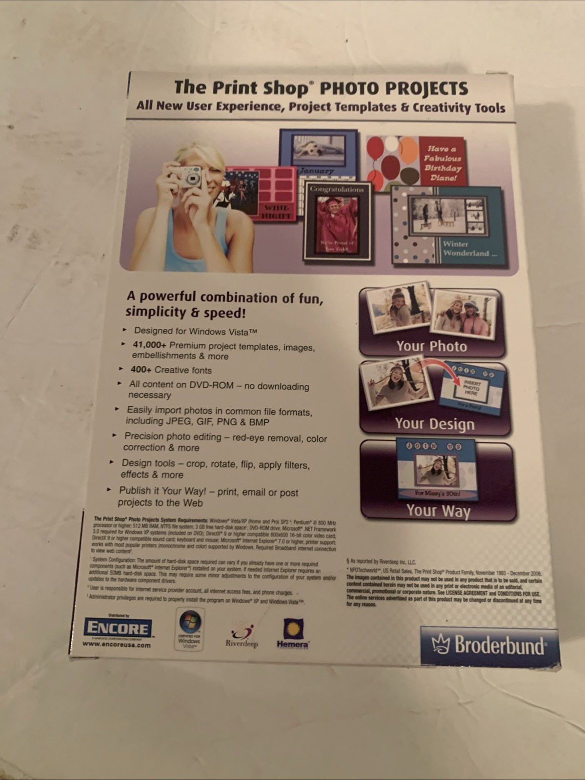 Broderbund PrintShop For Vista 2002-2007 Publishing Software CD Desktop Nib