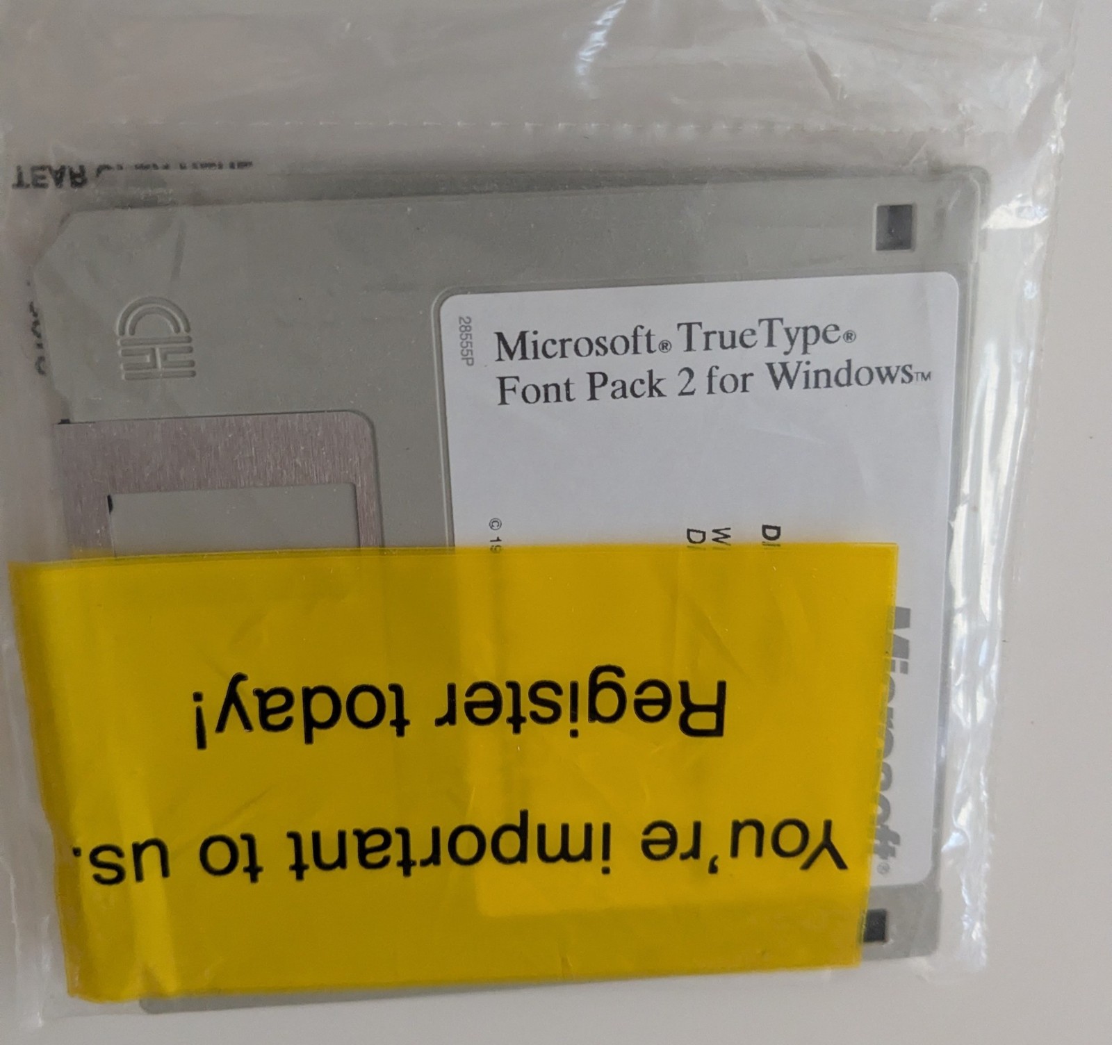 1992VNTG Microsoft True Type Font Pack 2 for Windows 3.5″ Floppy disk sealed NIP