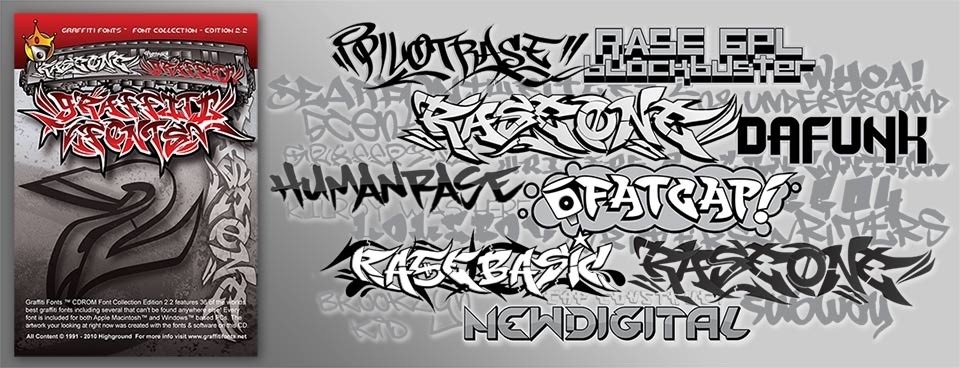 Graffiti Fonts 2 Collection – Royalty Free Fonts and Art – Original Copy
