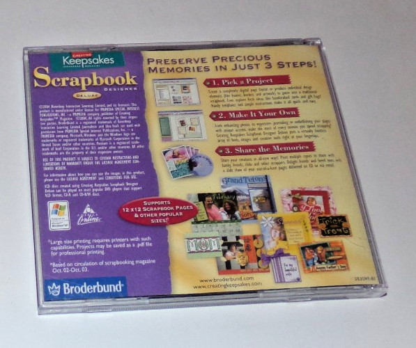 Broderbund Creating Keepsakes Scrapbook Designer Deluxe 2 CD set
