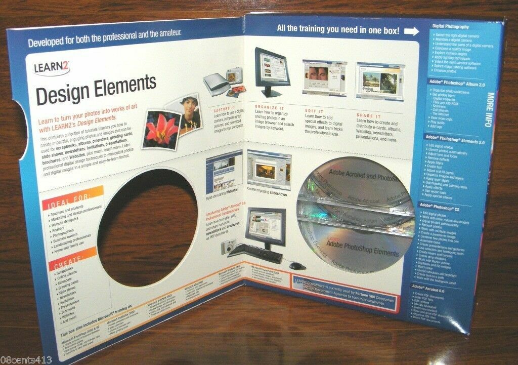 Learn 2 Digital Elements Design Suite (Windows CD-Rom) Full Version *NEW*
