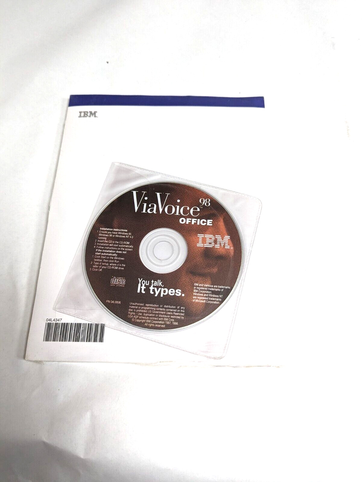 Vintage IBM – Via Voice 98 For Windows – Brand New – Sealed