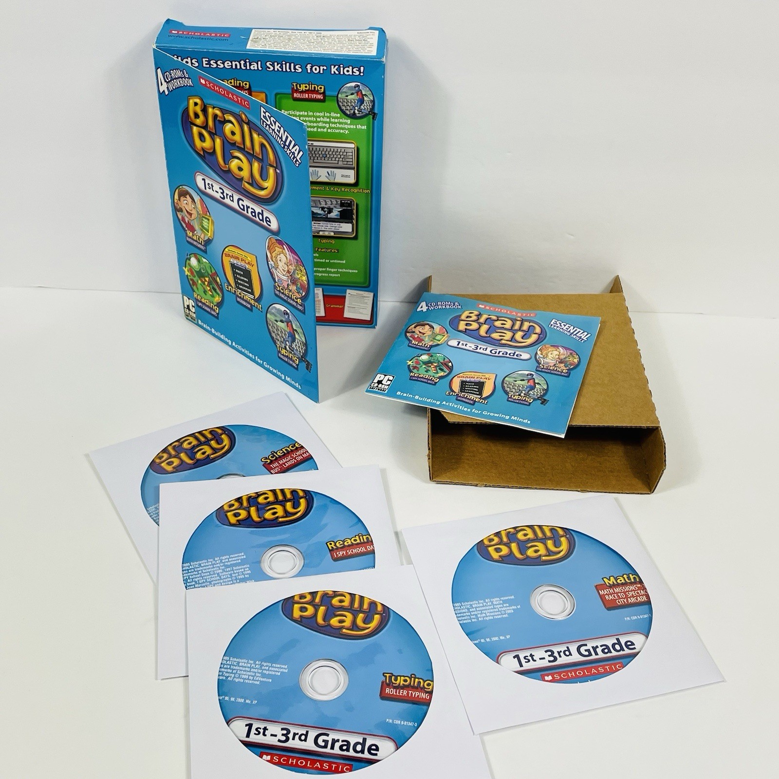 Scholastic Brain Play 1st Grade 3rd edition PC CD-ROM Software Children’s Game