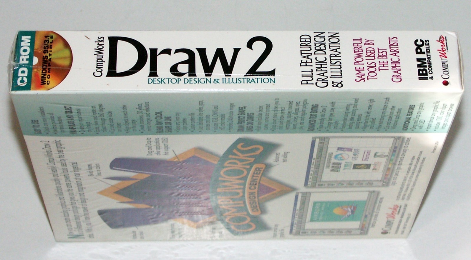 CompuWorks Draw 2 CD NIB Desktop Design & Illustration Win95/3.1 1994 Vintage