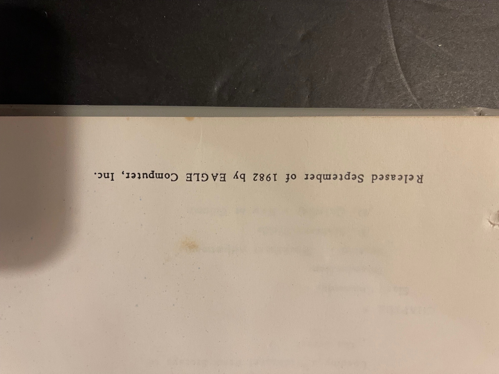 EAGLE COMPUTER HARD DISK USERS MANUAL COLLECTIBLE VINTAGE VERY RARE 1982 HISTORY