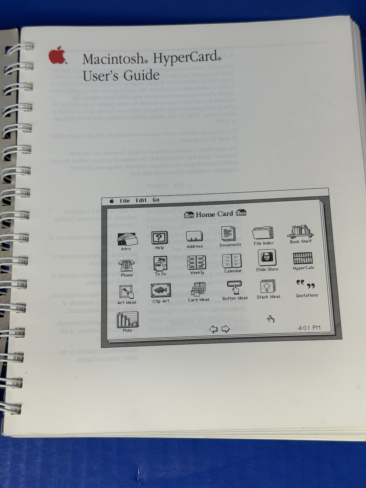 HYPERCARD USER’S GUIDE (1989, SPIRAL BINDING) -Apple Macintosh Manual -VERY GOOD