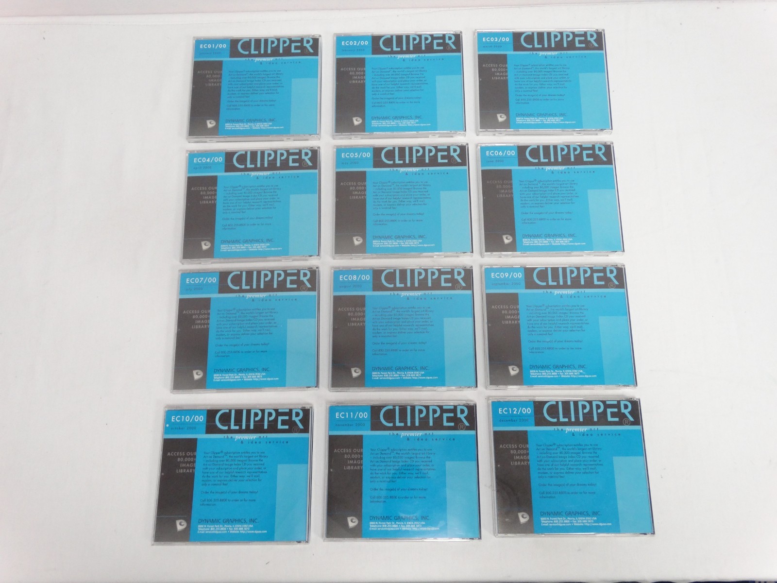 Dynamic Graphics Electronic Clipper Clip Art Library Jan. – Dec. 2000 Complete