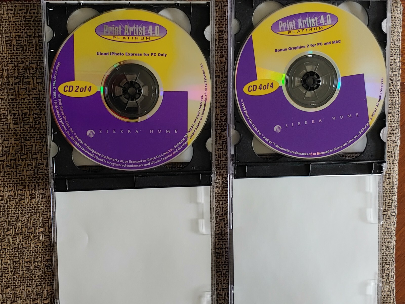 Print Artist 4.0 Platinum Sierra Home 1997 4-CD Windows 95 / Macintosh Freeship