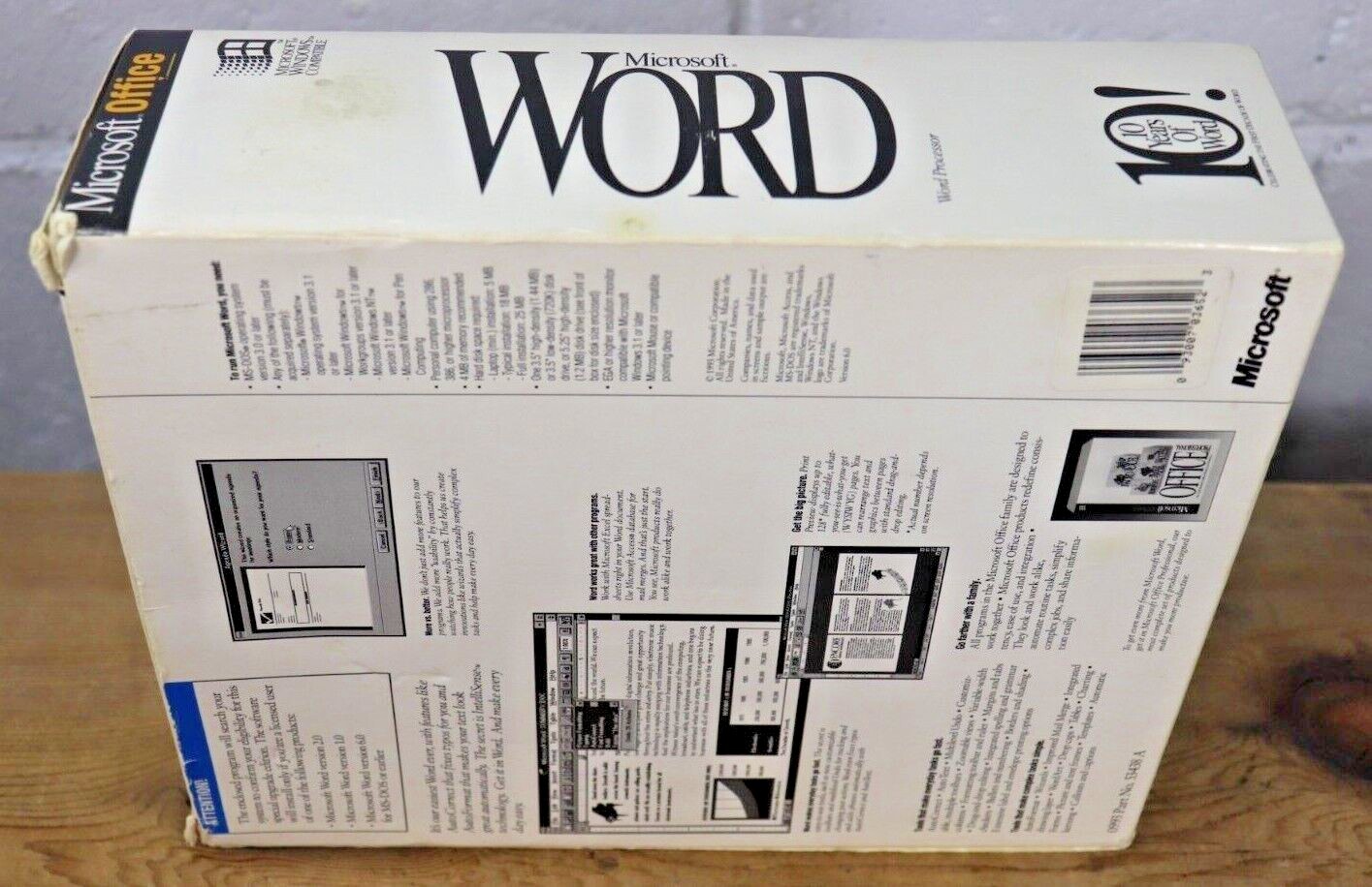 Microsoft OFFICE WORD 1993 BIG BOX Set Disks No.53438 VTG Computer Software (G1)